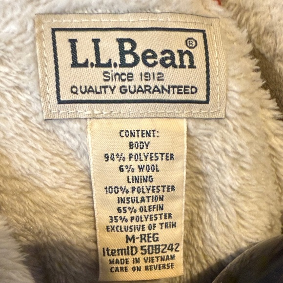 L.L. Bean Men's Medium Murky Olive Green Dark Hooded Shirt Wool Jacket - Picture 2 of 5